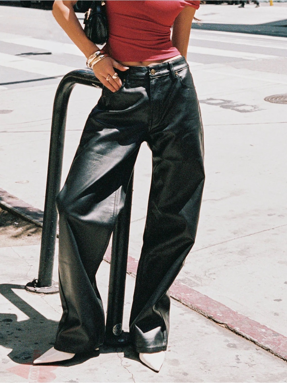 Lioness Top Model Jean in Onyx Faux Leather Size XXS